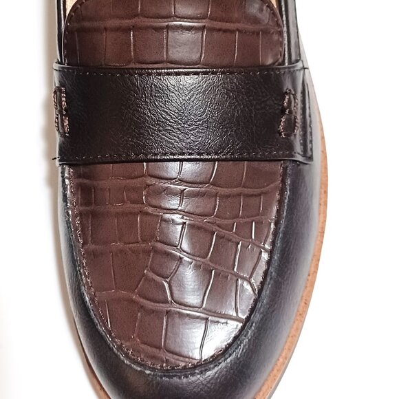 Faux Croc Brown Loafers Life Stride Size 9 - Picture 4 of 7